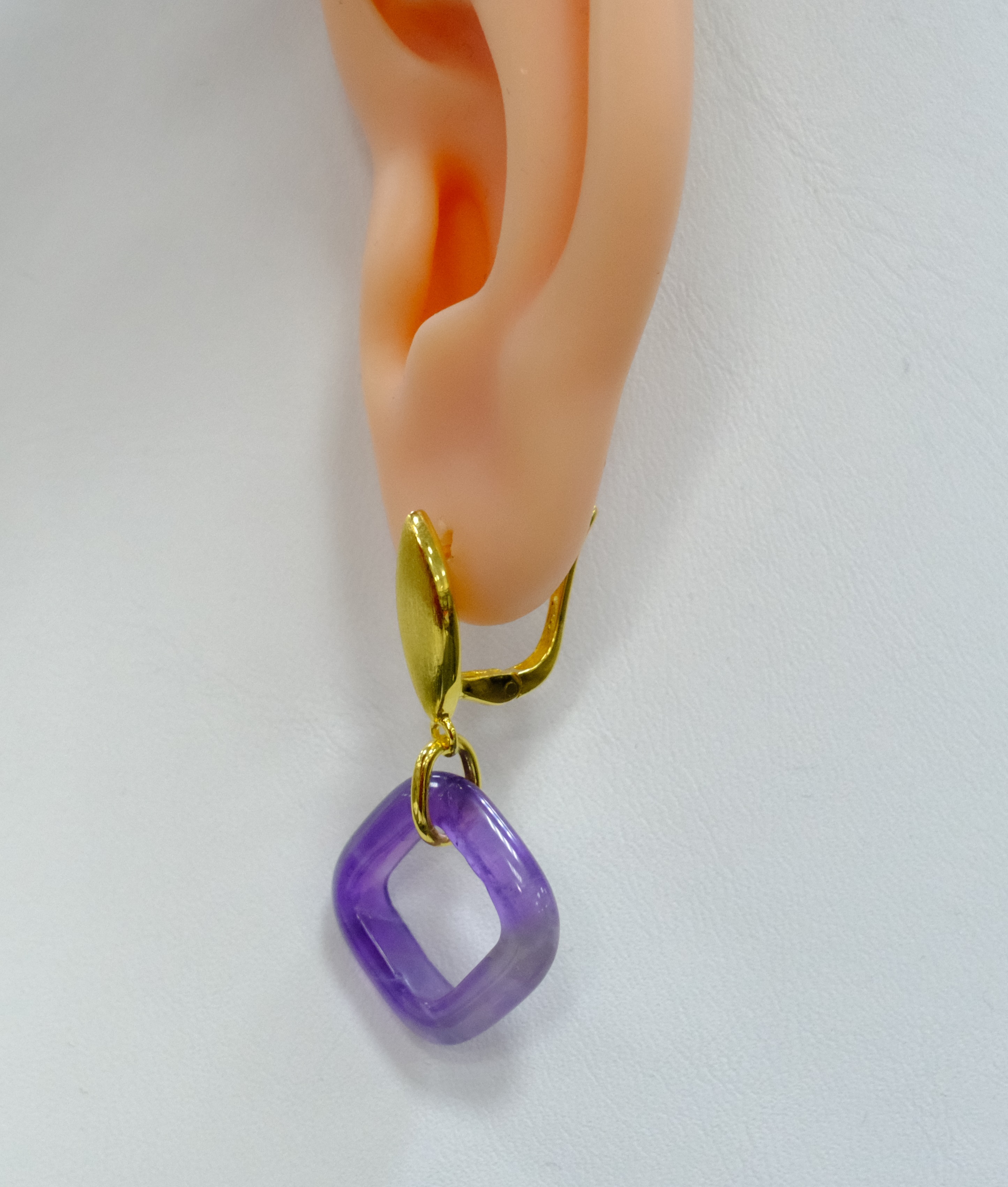 Серебряные серьги с аметистами